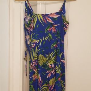 H&M topical palm leaf print maxi dress size 4